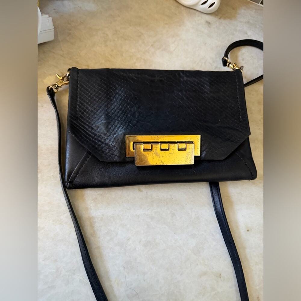 Zac Posen "Eartha" envelope Black leather bag